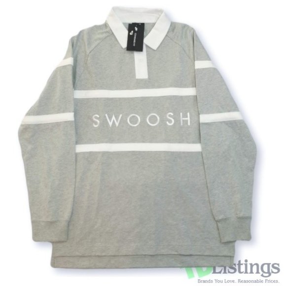 Nike Men's Swoosh Sweatshirt - Gray - Picture 1 of 8